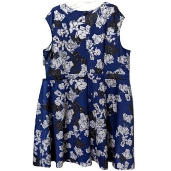 Alexia Admor Dress Fit & Flare Mini Cap Sleeve Blue Floral Size 3X - Picture 2 of 9